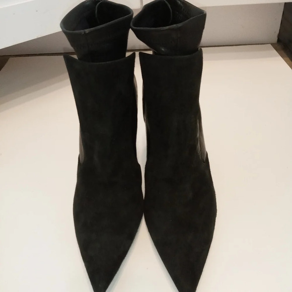 Givenchy Paris Black Suede Leather Ankle Stiletto Pointy Toe Boots sz 38, NEW - Picture 4 of 9